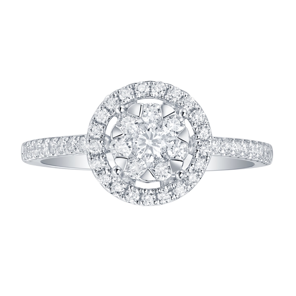 R36371WHT – 18K White Gold Diamond Ring, 0.56 TCW
