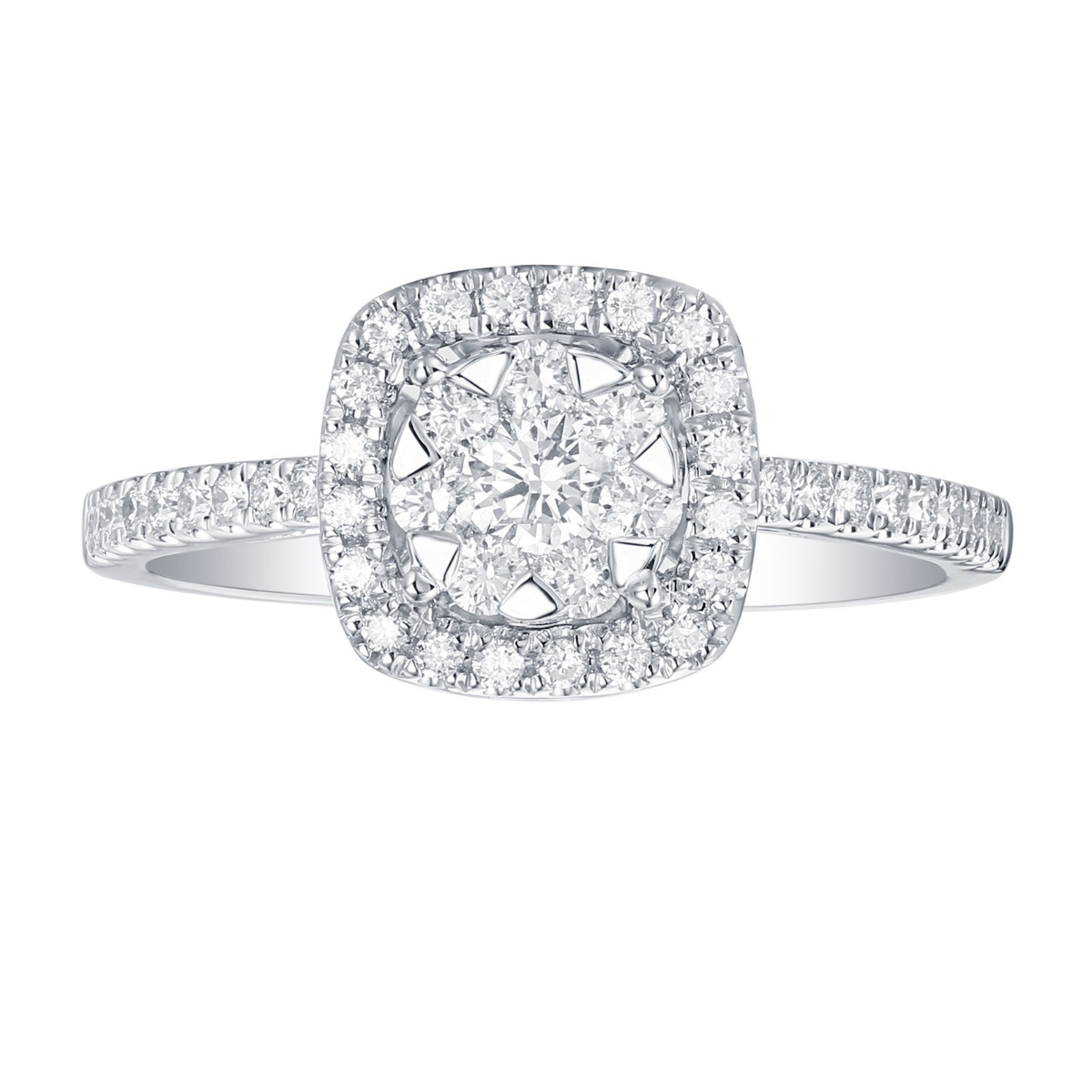R36374WHT – 18K White Gold Diamond Ring, 0.6 TCW