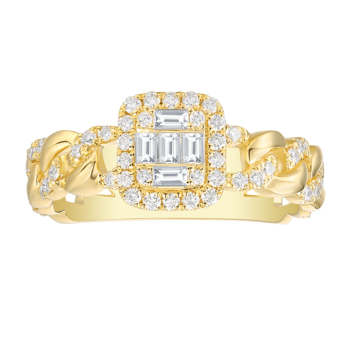 R36560WHT – 18K Yellow Gold  Diamond Ring, 0.55 TCW