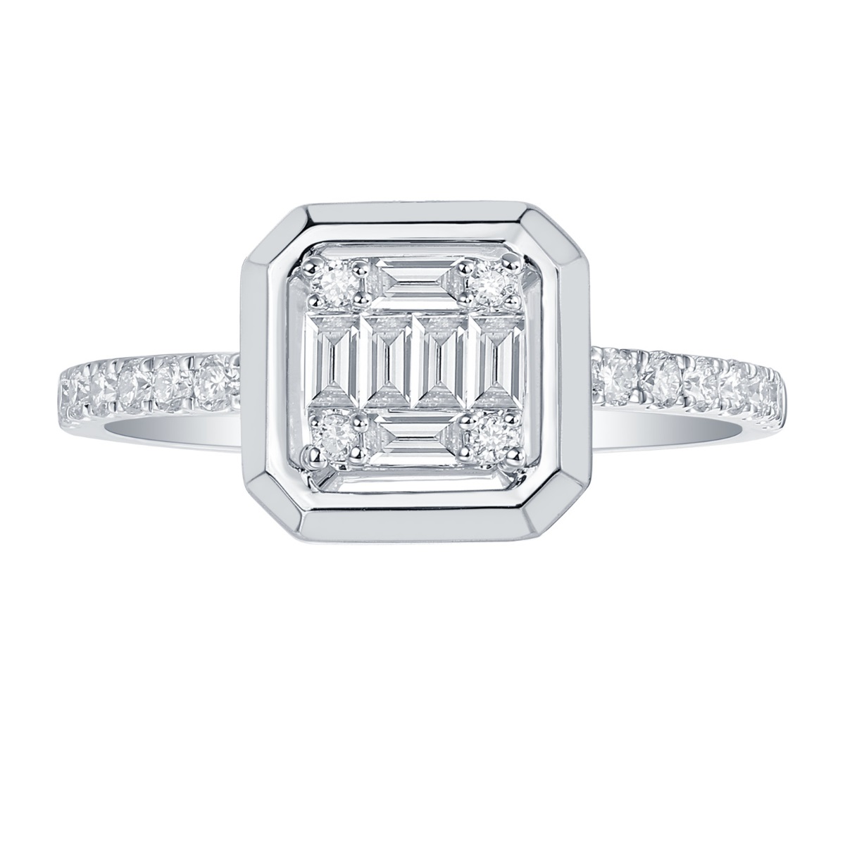 R36566WHT – 18K White Gold  Diamond Ring, 0.42 TCW