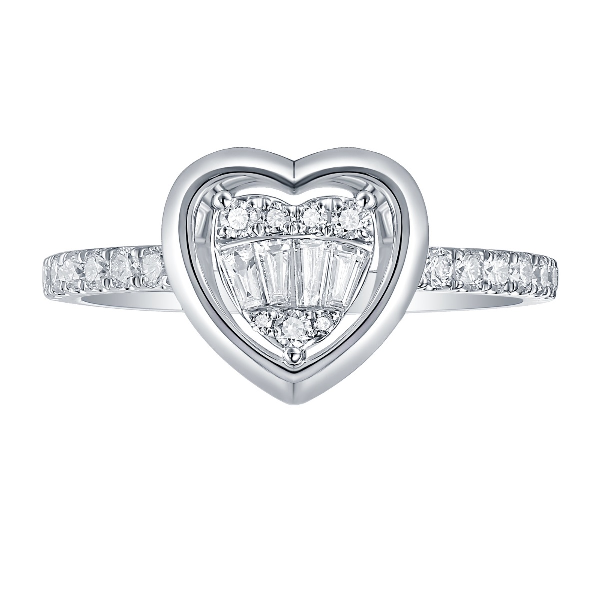 R36569WHT – 18K White Gold  Diamond Ring, 0.39 TCW