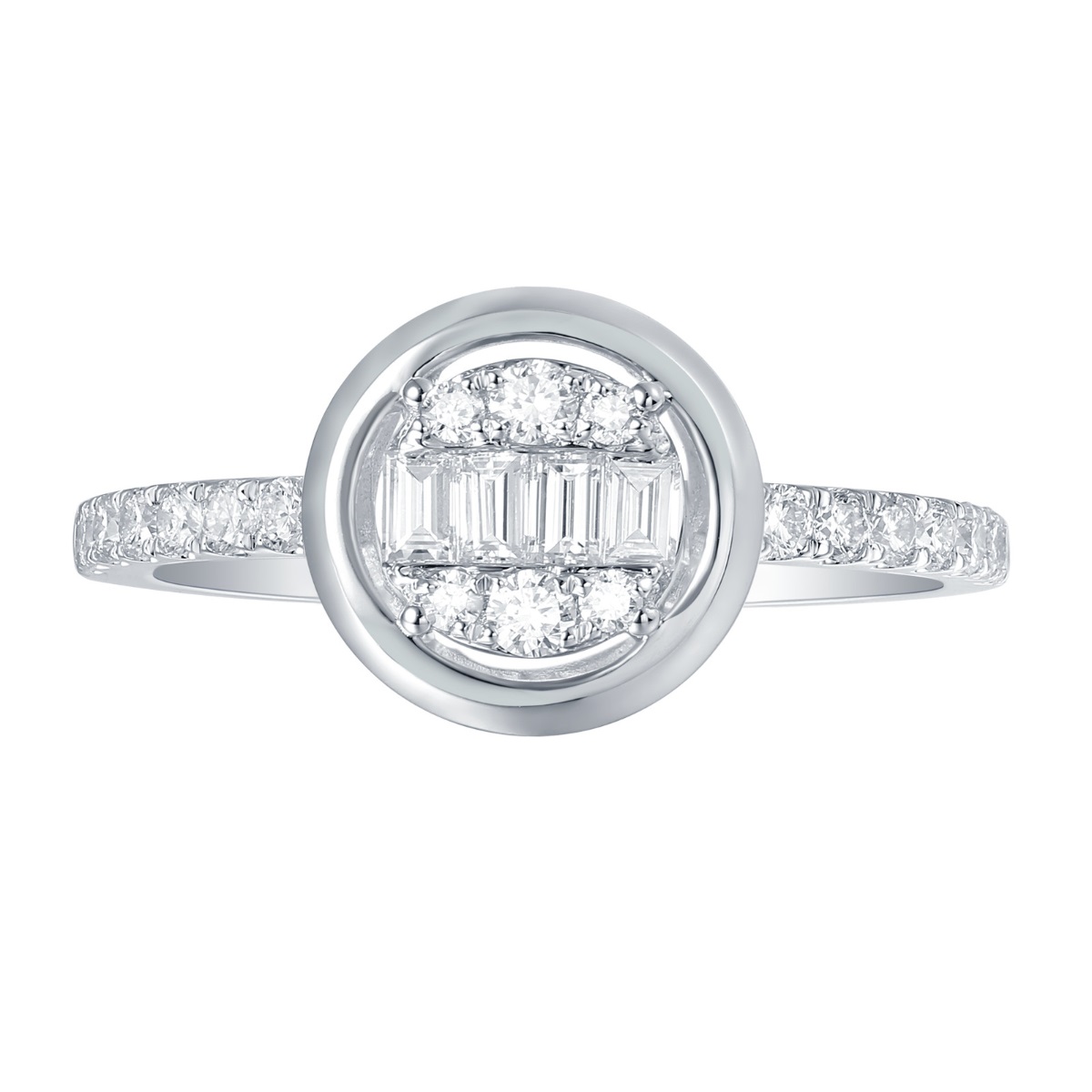 R36575WHT – 18K White Gold  Diamond Ring, 0.57 TCW