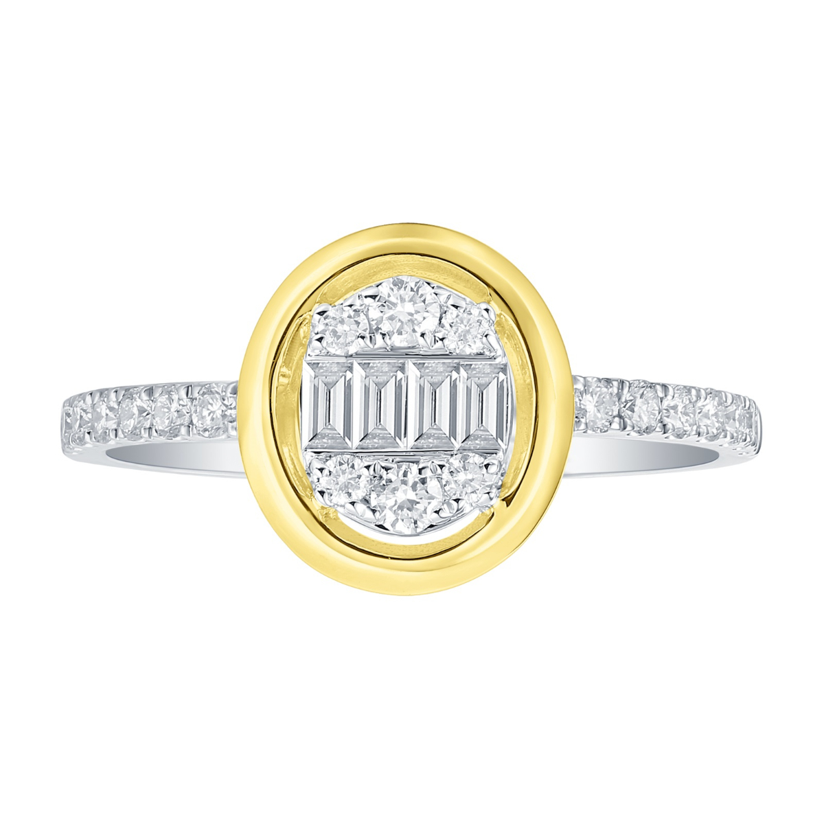 R36578WHT – 18K Yellow and White Gold  Diamond Ring, 0.45 TCW