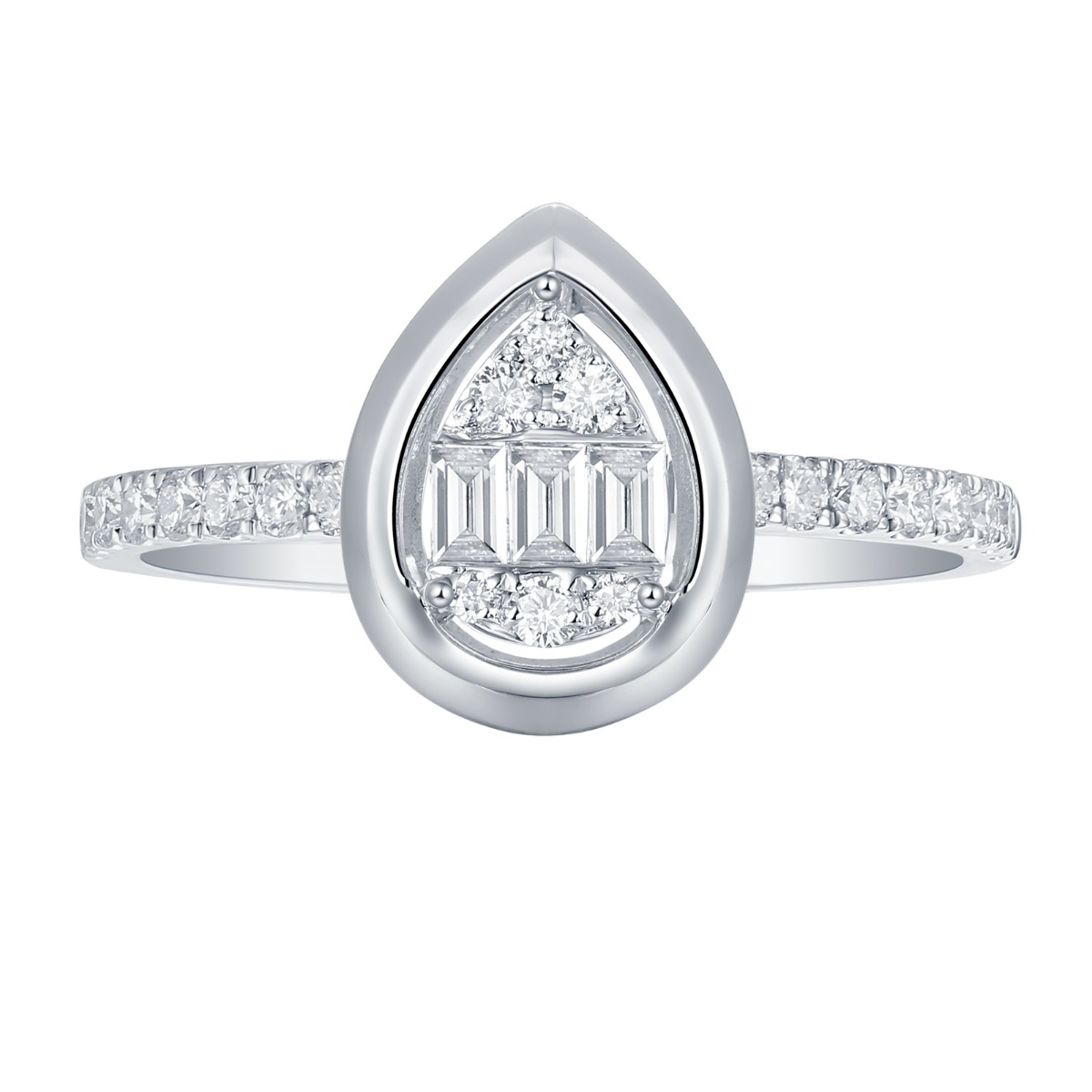 R36581WHT – 18K White Gold  Diamond Ring, 0.47 TCW