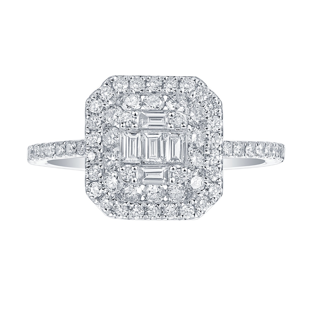 R36790WHT – 18K White Gold Diamond Ring, 0.83 TCW
