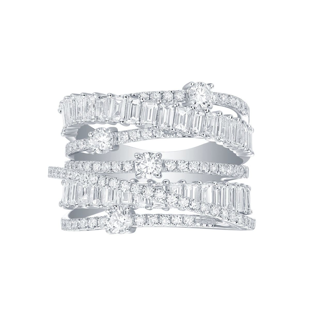 R36968WHT – 18K White Gold Diamond Ring, 2.71 TCW