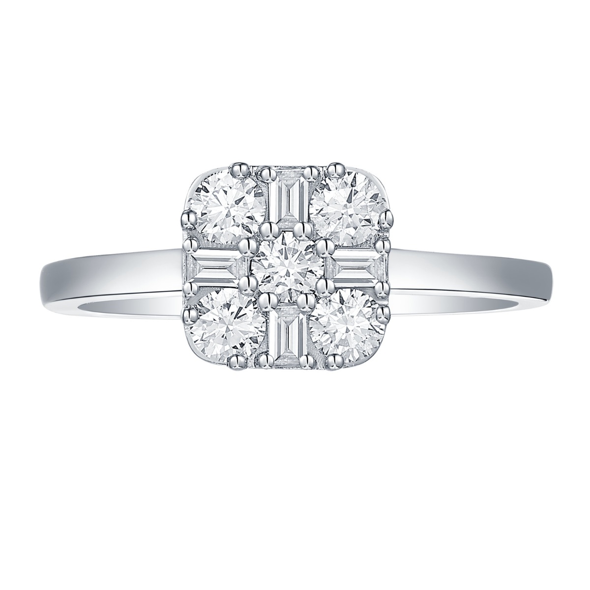 R36992WHT – 18K White Gold Diamond Ring, 0.52 TCW
