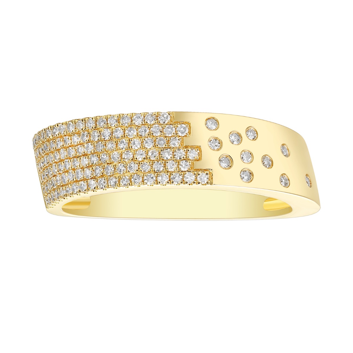 R37041WHT – 18K Yellow Gold Diamond Ring, 0.32 TCW
