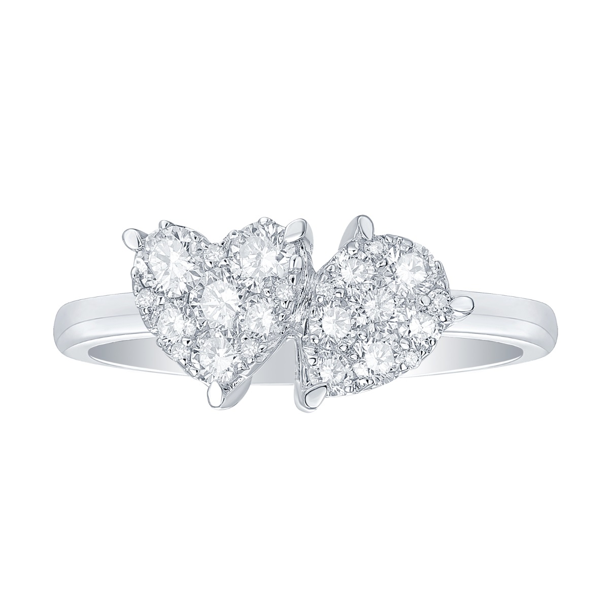 R37084WHT – 18K White Gold Diamond Ring, 0.69 TCW