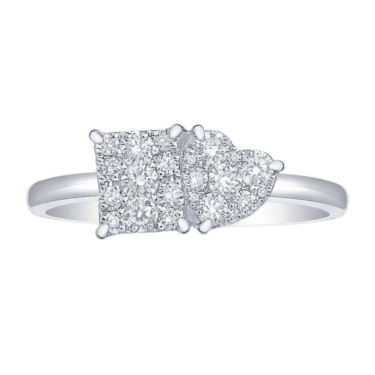 R37087WHT – 18K White Gold Diamond Ring, 0.39 TCW