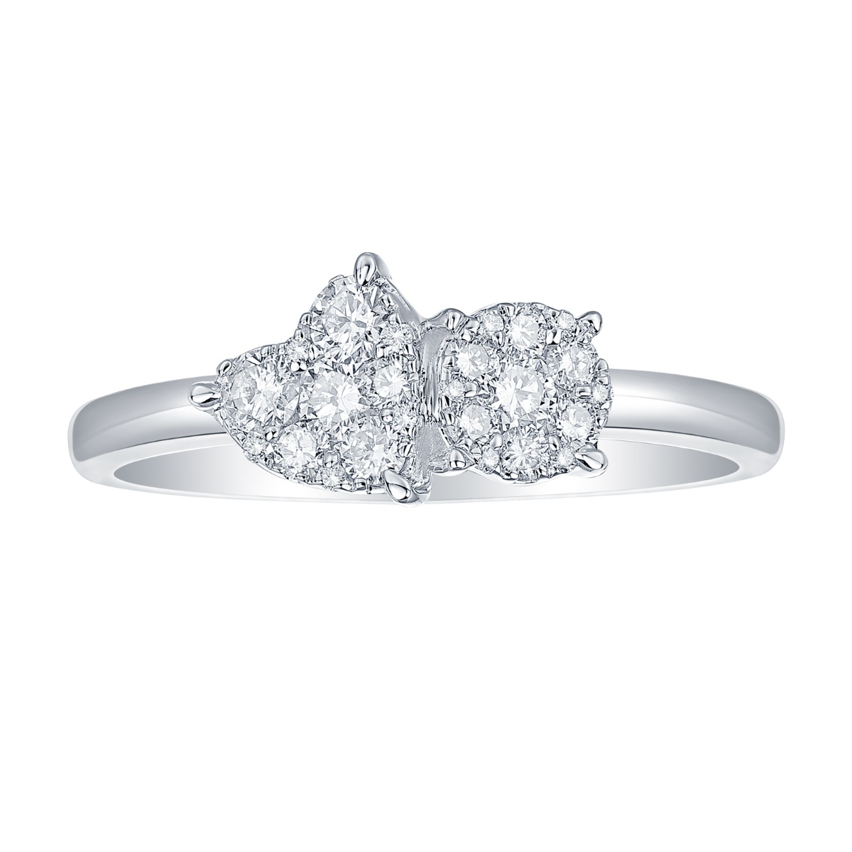 R37090WHT – 18K White Gold Diamond Ring, 0.42 TCW