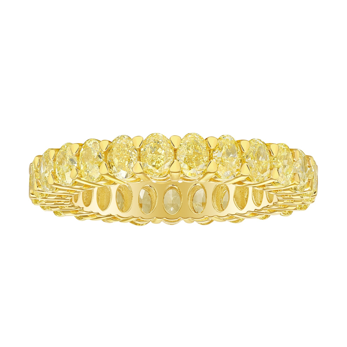 R37129NYL – 18K Yellow Gold Diamond Ring, 3.96 TCW